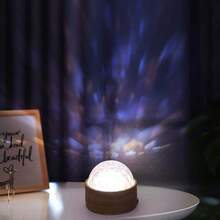 Water Wave Light Effect Night Light Dynamic Rotating Sunset Projection Lamp Bedroom Ambience Live Streaming Wall Background Light - USB Plug - View 5