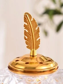 1入組金屬手工水晶玻璃香燭爐,家居裝飾 - 金色 - 查看 3