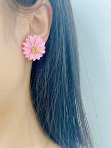 1 对波西米亚风花朵设计耳钉，适合女士、珠宝配饰、节日珠宝和装扮及朋友礼物 - one size - 查看 10