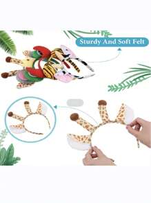 1 PIEZA Diadema de desempeño animal, Tigre Cerdo Gato Pollito Conejo Ratón Oveja Vaca Mono, Accesorio de maquillaje para fiesta, Accesorios fotográficos para Halloween Navidad - Multicolor - Ver 3