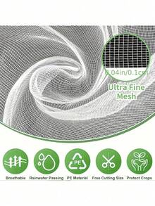 Garden Netting, Fine Mesh Protective Plant Cover, Vegetable Row Cover, Blueberry Bush Fruit Tree Flower Garden Screen Barrier Net - White - View 5