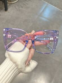 Kính mắt mèo trong suốt cỡ lớn, Kính trang trí màu thạch gradient cổ điển cho tiệc tùng & khiêu vũ Phụ kiện kính trong suốt Phụ kiện kính cho phụ nữ - A - Xem 12
