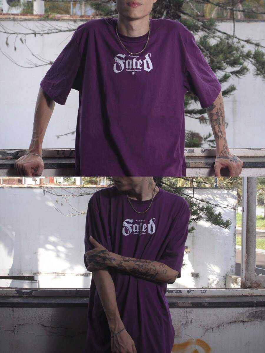 Men T-Shirts - 紫色 - 查看 1