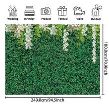 1 件綠葉牆白花婚禮攝影背景布肖像、工作室裝飾、照相亭道具 4 種尺寸 - 彩色 - 查看 6