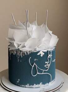 6pcs Gold-Plated Long & Curly Birthday Cake Candles Decoration