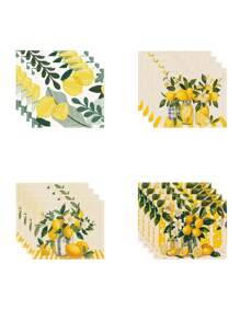 4pcs Phong cách Bắc Âu Chanh Mẫu Đối với Bàn , Chống nóng Ăn uống , Đệm tách Đối với Ly cà phê Và Bát , Có thể giặt được , Bữa tiệc ngày lễ Và Gia đình Phòng bếp Đồ trang trí Quân nhu Đối với , Khách sạn , Và Nhà - Màu be - Xem 6