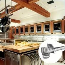 1pc Aluminum Alloy/Plastic Tomato Slicer Lemon Cutter, Multi-Functional Tool For Soft Fruit And Vegetables, Used For Food And Beverage Decoration In Restaurants. Slicer, Tomato, Lemon And Onion Slicing Tool, Stainless Steel Kitchen Utensil, Suitable For Restaurant Kitchen Cutting Auxiliary Tool - Silver - View 4