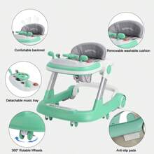 UBRAVOO Foldable Activity Walker, Toddler Baby Push Walker With Removable Feeding Tray And Music Tray(Without Battery), 2 In 1 Baby Walker For 6-18 Months Boys And Girls - 綠色 - 查看 4