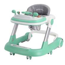 UBRAVOO Foldable Activity Walker, Toddler Baby Push Walker With Removable Feeding Tray And Music Tray(Without Battery), 2 In 1 Baby Walker For 6-18 Months Boys And Girls - 綠色 - 查看 1