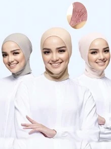 1pc Women's Modal Fabric Elastic Hat Comfortable Neck Protection Cap, Convenient For Head Scarf Hijab, Fashion Solid Color Head Cover, Suitable For Daily Wear Casual Abaya Accessories Casual Under Cap Veiled Clothes