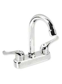 Llave Mezcladora Para Lavabo De Baño Grifería Cromado Cuello Curvo Accesorio Para Baño Fregadero - Gris - Ver 1