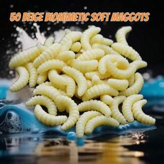 50pcs Fishing Lures, Artificial Soft Worm Bait, Suitable For Both Saltwater And Freshwater Fishing, Fishing Tackle For Lures, Soft Bait, Soft Worm, Bread Worm
