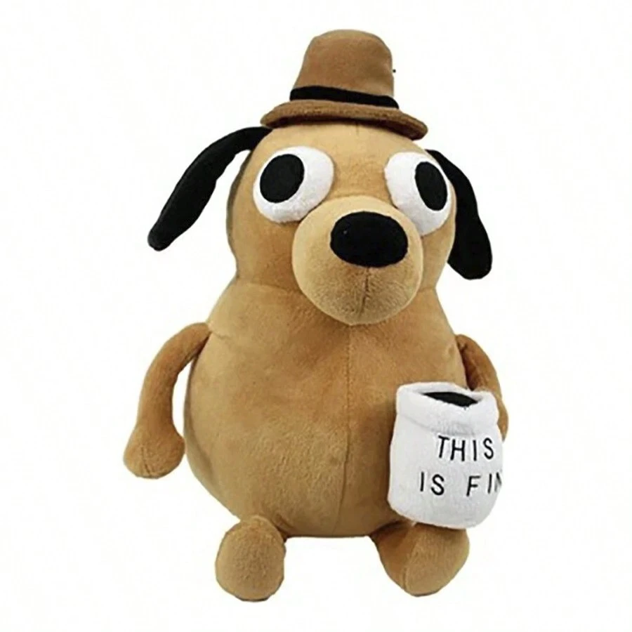 Peluche Meme Viral Perro En Llamas This Is Fine (20 Cm) - Albaricoque - Ver 1