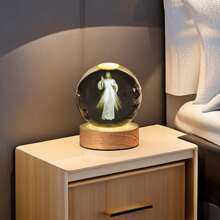 1入組水晶球裝飾品,搭配usb底座、直徑為6cm或8cm,是送給家人、朋友、情侶和女性的優雅節日禮物,水晶材質增添高貴感,usb底座的燈光營造出舒適溫馨的氛圍,適用於房間裝飾、家居裝飾、節日、生日禮物和場景配飾 - 耶穌 - 查看 2