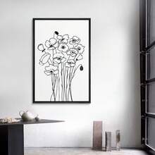 1 Miếng Vẽ đường thẳng Hoa Nghệ thuật In , Trừu tượng Hoa & In thực vật , Hiện đại Treo tranh , Tối giản Nhà  & Văn phòng & Phòng khách Trang trí , Không có khung - Nhiều màu - Xem 2