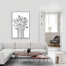 1 Miếng Vẽ đường thẳng Hoa Nghệ thuật In , Trừu tượng Hoa & In thực vật , Hiện đại Treo tranh , Tối giản Nhà  & Văn phòng & Phòng khách Trang trí , Không có khung - Nhiều màu - Xem 3