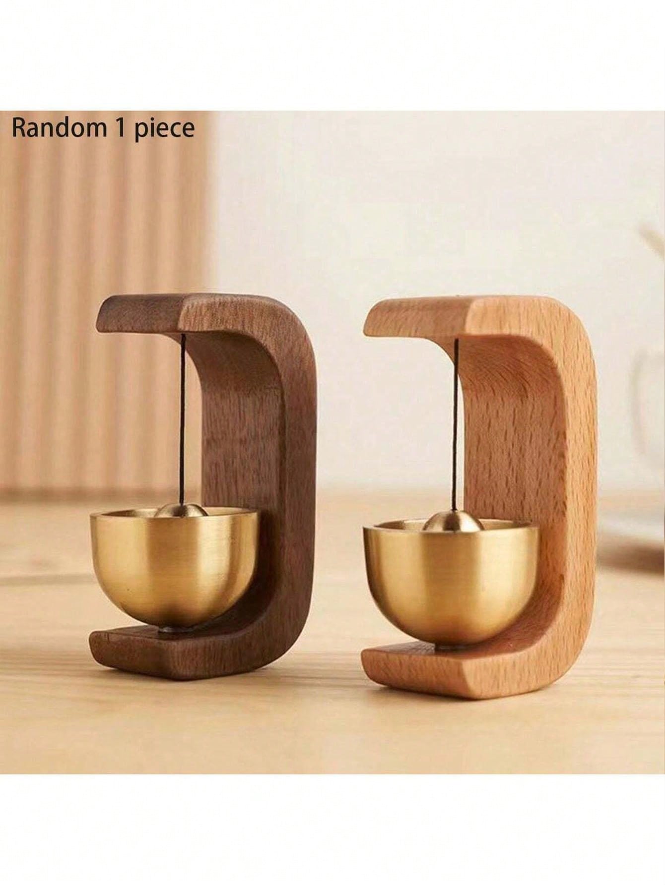 1pc Home Hanging Doorbell Reminder Bell With Yellow Brass Wind Chime, Suitable For Entrance Door
