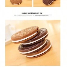 Espejo De Maquillaje De Galletas De Chocolate Con Relleno / Espejo De Maquillaje De Chocolate / Peine Plegable (al Azar) - Multicolor - Ver 6