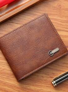 1pc Men's Leather Short Wallet Business Casual Purse Large Capacity Multi-Card Slots, Business Casual Style, Birthday Gift, Graduation Gift, Father's Day Gift