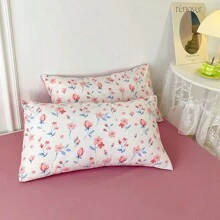 4入組/套被套套件（被套*1 + 枕套*2 + 床單*1）,花卉床罩被褥套裝,柔軟透氣,時尚印花,清新風格,適用於酒店,臥室,學生宿舍或各個季節。