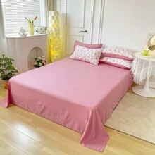 4入組/套被套套件（被套*1 + 枕套*2 + 床單*1）,花卉床罩被褥套裝,柔軟透氣,時尚印花,清新風格,適用於酒店,臥室,學生宿舍或各個季節。