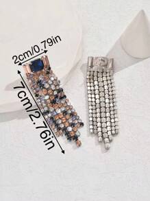 2件套奢华复古欧式中东风格水钻流苏首饰套装，设计师元素，适合女性婚礼、派对、日常佩戴、节日礼物。全新设计包含复古蝴蝶耳环选项