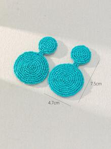 1對手工波西米亞風格珠子圓形耳環