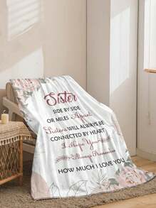 1pc Cartoon Envelope Pattern Flannel Throw Blanket, Home Room Decor, Picnics, Travels, Fluffy Cozy Blanket, Autumn Blanket, Gift For Sisters