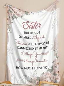 1pc Cartoon Envelope Pattern Flannel Throw Blanket, Home Room Decor, Picnics, Travels, Fluffy Cozy Blanket, Autumn Blanket, Gift For Sisters