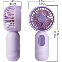 Mini Portable Fan  Cute Handheld Fan Battery Operated Lightweight Small Personal Fan With 3 Speeds And USB Rechargeable Eyelash Fan For Stylish Girl Kids Women Men Office Outdoor Travel Camping - Purple - View 4