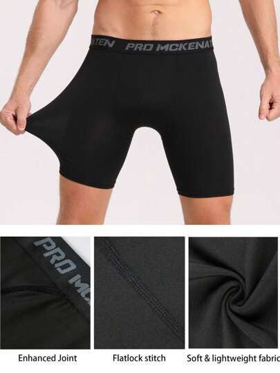 夏季健身男士速干压缩短裤，高弹力运动健身训练跑步透气及膝紧身裤