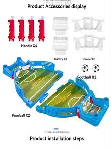 1pc Desktop Interactive 2 Player Soccer Game, Football Launcher Toy Game Gift For Leisure Entertainment - Blue and White - View 7
