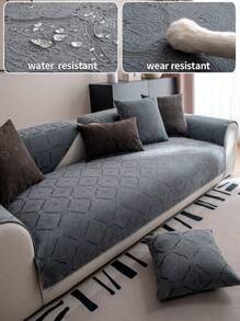 1 Miếng Không thấm nước Tất cả các mùa phổ cập Đệm sofa , Tối giản hiện đại Phong cách Chống trượt Sofa Tấm lót , Phòng khách Vải phủ ghế dài Thích hợp Đối với Hình chữ L Sectional Sofa Và 1/2/3/4 chỗ Sofa - Màu xám đen - Xem 1