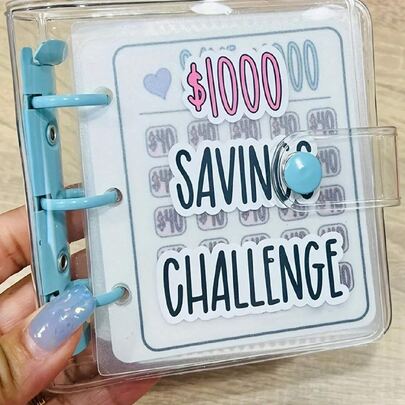[Financial Literacy Training Tool] Savings Loose-Leaf File & Savings Challenge Planner, Fun Savings Ledger - Customizable Weekly/Monthly Savings Goal | Loose-Leaf Design Savings Plan Tool + Progress Tracker + Financial Education Manual, Cultivates Savings Habit, Parent-Interaction Pocket Money Management Tool Gifts Birthday Graduation