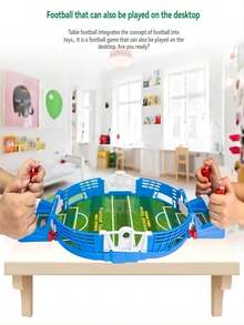 1pc Desktop Interactive 2 Player Soccer Game, Football Launcher Toy Game Gift For Leisure Entertainment - Blue and White - View 4