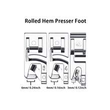 3pcs/Set Narrow Rolled Hem Sewing Machine Presser Foot Set, Suitable For 3mm, 4mm, 6mm, Compatible With Household Multifunctional Sewing Machine - Silver - View 4