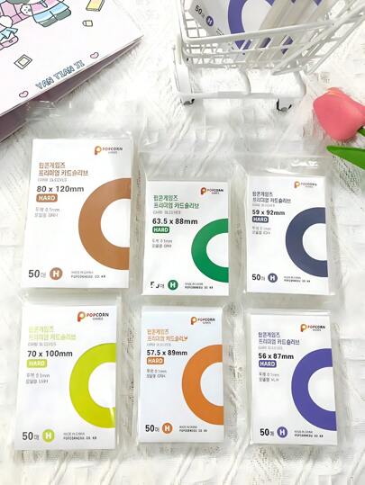 50入組相片卡片保護套硬卡套,完美雙層防護膜,可愛韓式爆米花卡片膜,20入絲質卡套,liffy相册卡片,無酸cpp材料,高透明度和平口,適用於相冊持有者、攝影卡片、醫療卡片、遊戲卡片、運動交易kpop Poke棒球、魔術、mtg套裝（透明-6個尺寸可選）