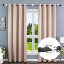 2pcs/Set Clear Rod Clip Curtain Rod Hooks, Non-Drilling Stick-On Expandable Rod Holders For Home Decoration