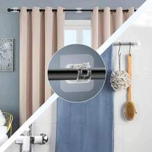 2pcs/Set Clear Rod Clip Curtain Rod Hooks, Non-Drilling Stick-On Expandable Rod Holders For Home Decoration