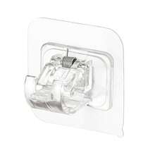 2pcs/Set Clear Rod Clip Curtain Rod Hooks, Non-Drilling Stick-On Expandable Rod Holders For Home Decoration