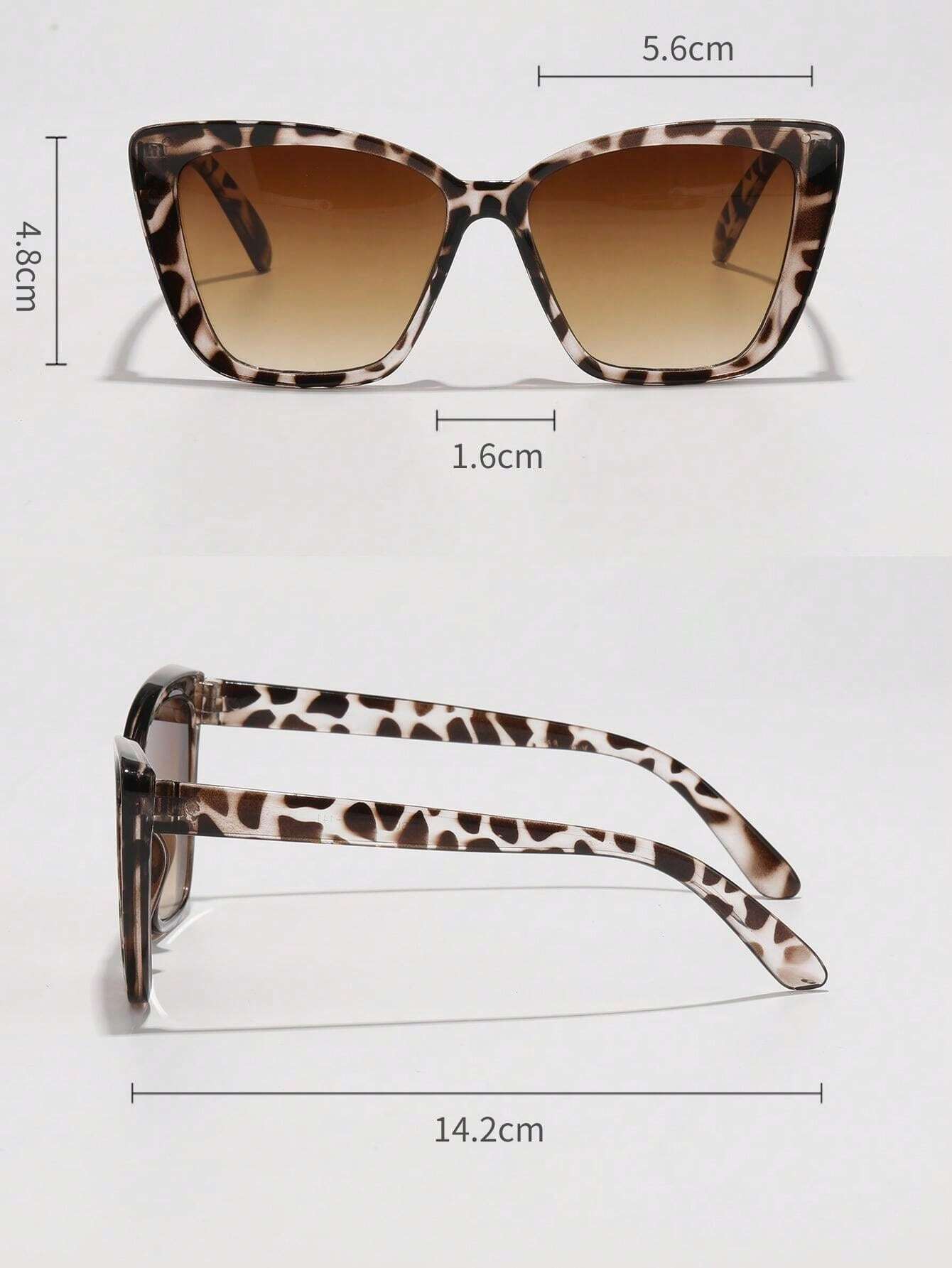Vintage Cat Eye Big Frame Plastic Sunglasses, Unisex Fashion Classic