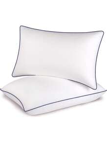 1 chiếc gối, bộ đồ giường, gối ngủ màu trơn, gối ngủ tiêu chuẩn, chất lượng khách sạn, được làm từ chất liệu thay thế lông vũ cao cấp mềm mại, phù hợp cho người nằm ngửa, nằm sấp hoặc nằm nghiêng, ruột gối làm từ sợi polyester có độ đàn hồi cao, mềm mại và thoải mái, vỏ gối hoàn toàn bằng sợi polyester, giúp tăng cường giấc ngủ sâu. - trắng - Xem 8