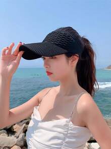 1 Miếng Của phụ nữ Hàn Quốc Phong cách Ngoài trời Thể thao  chạy Mũ chống nắng , Với Brim Sự bảo vệ , Mùa hè - Nhiều màu - Xem 7