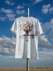[NEW] Y2K T-Shirt "PRIMAVERA COLECCIÓN" PEONIAS TEE, Regualr Tee, Aesthetc Shirt. - Blanco - Ver 4