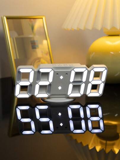 1 st LED 3D digital klocka kreativ LED bords-/väggklocka elektronisk väckarklocka med verklig temperatur, heminredning, rumsdekor presenter födelsedagspresent sovrumsdekor studentboende dekor skolstart skoldekor skolöverraskning