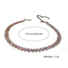 1 bucată la modă Colier cu strasuri de culoare Ab, potrivit pentru petreceri și ținute zilnice pentru femei