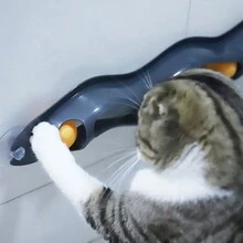 1 Stück Katze Fenster Oder Wand Saugnapf Bahn Ball Spielzeug, Interaktives Katzenspielzeug - Schwarz - Übersicht 7