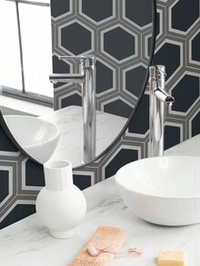 5pcs/Pack Floor Tile Sticker Suitable For Living Room, Kitchen, Bathroom, Balcony, Wear Resistant, Waterproof, Oil Proof, Non-Slip & Self-Adhesive - Multicolor - View 5