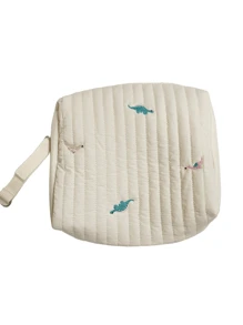 1 Pieza Bolsa Portátil Para Botella De Leche Con Patrón De Dinosaurio, Se Puede Colgar En El Cochecito De Bebé, Adecuado Para Conveniencia Diaria Y Viajes, Cuatro Estaciones - Beis - Ver 6