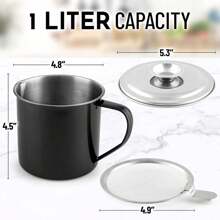 Bacon Grease Container - Black - View 8
